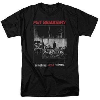Кладбище домашних животных, иногда винтажная футболка для взрослых с фильмом ужасов Стивена Кинга, летняя мужская мода с круглым вырезом