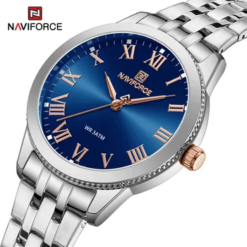 Лучший бренд NAVIFORCE Часы Для женщин Водонепроницаемые Роскошные наручные часы Женские Кварцевые часы с ремешком из нержавеющей стали Relogio Feminino