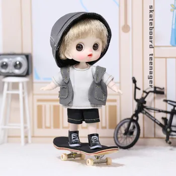 OB11 Комплект для куклы Жилет в стиле хип-хоп, шорты, одежда для скейтбординга, одежда для куклы BJD Action Body, одежда для рыбака, парусиновая обувь