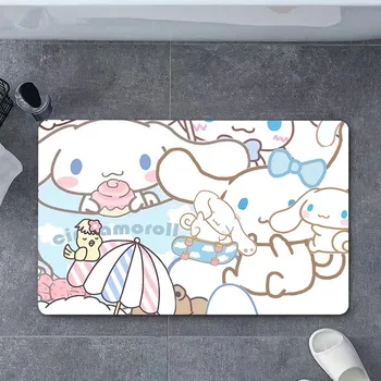 Подушка Kawaii Cinnamoroll, аниме-ковер, нескользящий коврик для ванной, хрустальный бархат, Kuromi My Melody, игрушка Hello Kitty, подарок для детей