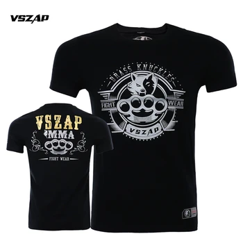 VSZAP Мужская Женская футболка с коротким рукавом для ММА, футболки для Муай Тай, майка для кикбоксинга, одежда для бокса Sanda Fight, боевая одежда
