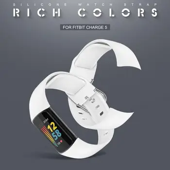 Силиконовый ремешок для смарт-часов Fitbit Charge 5, ремешок для смарт-часов, умный браслет, спортивная замена браслета Fit Bit Charge5