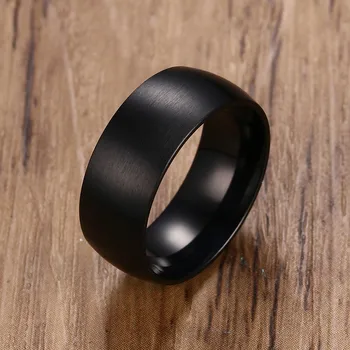 Классическое мужское обручальное кольцо ZORCVENS, черное кольцо из нержавеющей стали, 8 мм, Матовое Мужское обручальное кольцо, ювелирные изделия