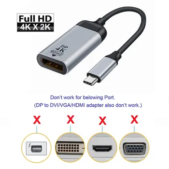 Кабель-адаптер CY USB-C Type C для монитора Displayport DP 4K 2K 60hz для ноутбука