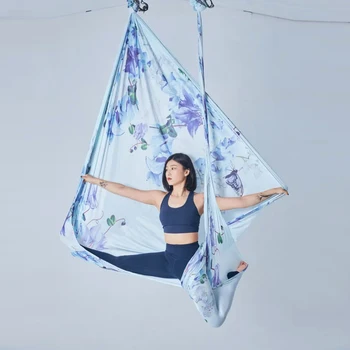 Набор воздушных гамаков для йоги 7,7 ярдов/7 м Воздушные качели для йоги из шелковой ткани для антигравитационной инверсии йоги