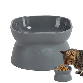 Приподнятая миска для котенка с наклоном на 10 градусов Двусторонние чаши Мраморная текстурированная кормушка для кошек Для котят Щенки Милая кормушка для собак Для