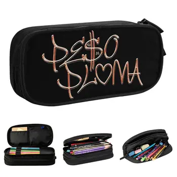 Винтажный пенал с логотипом Peso Pluma, Двухслойный, большой емкости, детские школьные принадлежности, сумка для карандашей, удивительный подарок