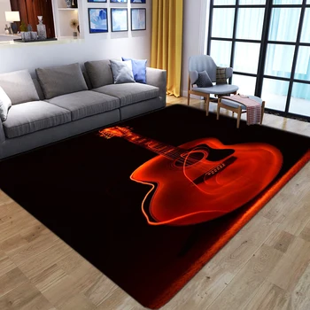 3D Сказочная Красная гитара, нескользящие коврики для гостиной, удобные ковры, Прикроватный диван в спальне, коврик для пола, домашний мягкий детский игровой коврик
