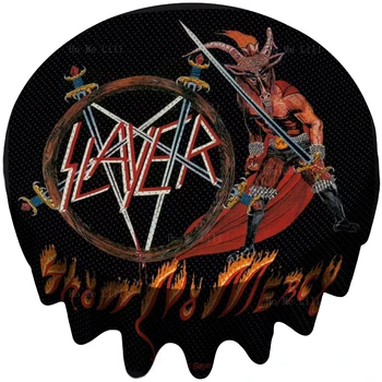 Музыка Slayer Heavy Metal, Дьявол не проявляет милосердия, Бродвейские Злые Мюзиклы, Коллажный узор, Круглая Скатерть