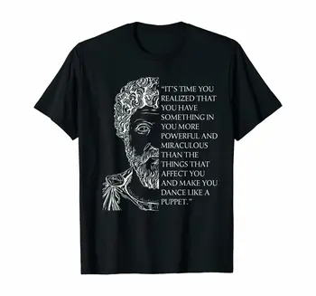 Стоицизм Марка Аврелия Цитата из философии стоиков Забавная черная футболка с куклой
