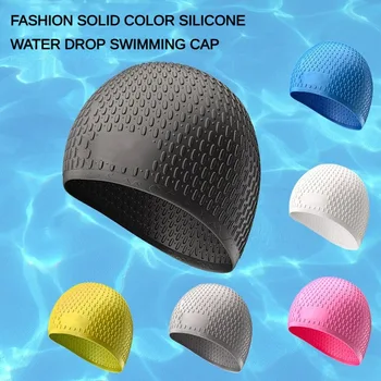 Модная силиконовая шапочка для плавания для взрослых, прочная шапочка для плавания, Высокоэластичная водонепроницаемая защита ушей, ультратонкие шапочки для водных видов спорта