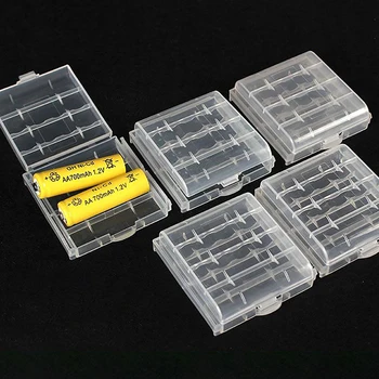 Ящик для хранения батареек типа АА ААА Жесткий пластиковый чехол-держатель Защитный чехол с зажимами для батареек типа АА ААА Контейнер-органайзер