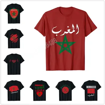 Больше дизайна: Флаг Марокко, Винтажная футболка в стиле Ретро, Марокканская футболка для мужчин, женская футболка, топы в стиле хип-хоп, хлопковые футболки