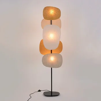 Льняная ширма Торшер Лампа для гостиной Спальни Персонализированная Художественная модель комнаты Тканевые Вертикальные светильники