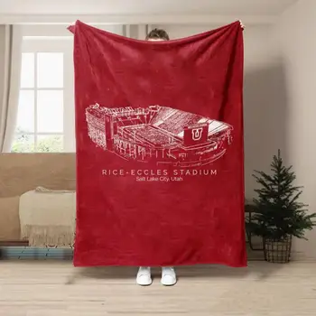 Подарок футбольному фанату, одеяло для футбольного поля колледжа в стиле сетки, Мягкое уютное одеяло для стадиона для футбольных фанатов, Рождественский подарок
