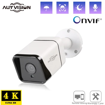 Интеллектуальная IP-камера AI 4K 8MP POE, наружная водонепроницаемая ИК-камера ночного видения с функцией распознавания лиц по звуку Onvif