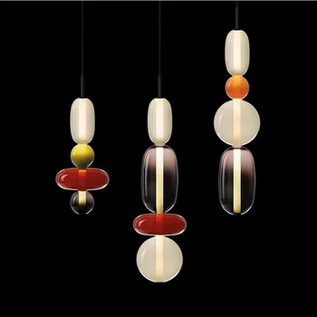 Скандинавский красочный подвесной светильник для столовой, домашний декор, освещение в помещении, итальянский дизайнер, прикроватная столовая, современная стеклянная люстра