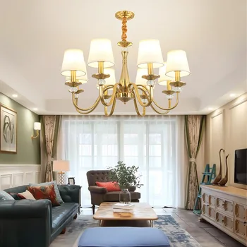Люстра в американском стиле кантри для гостиной, столовой, спальни, внутреннего освещения, потолочной люстры, кухонной лампы в стиле ретро