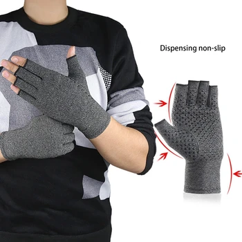 1 пара компрессионных перчаток от артрита, облегчающих артрит, Ревматоидный остеоартрит, при артрите для женщин, перчатки на полпальца
