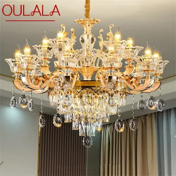 Современные люстры OULALA, золотая Роскошная светодиодная хрустальная свеча, Подвесные светильники для дома, гостиной, спальни