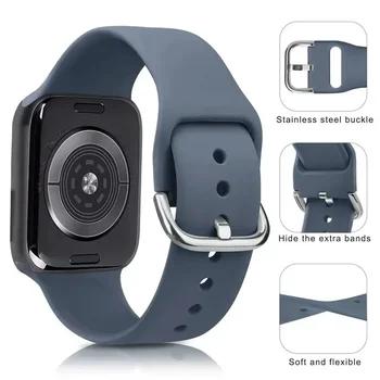Мягкий силиконовый ремешок для Apple Watch Ultra Bandsport, ремешок для часов iWatch Serise 8 7 6 5, браслет