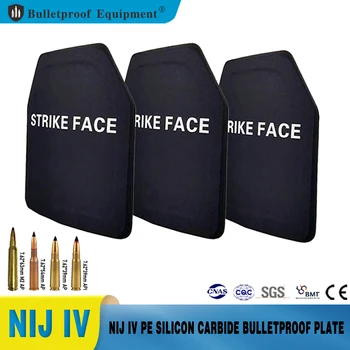 2 Части спереди и сзади тактических пуленепробиваемых пластин NIJ IV PE с карбидом кремния 4-го уровня, Пуленепробиваемая доска, панель рюкзака, бронежилет