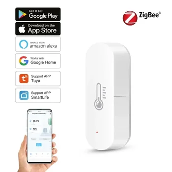НОВОЕ приложение Tuya Zigbee Smart с датчиком температуры и влажности, удаленный монитор для умного дома, Var SmartLife, работающий с Alexa Google