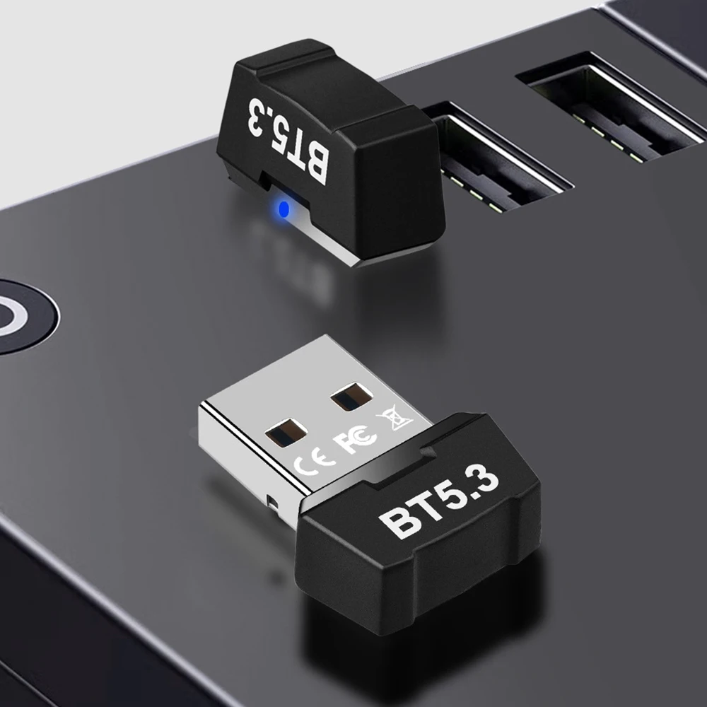 USB Bluetooth-совместимый адаптер-ключ 5.3 для динамика ПК, беспроводной мыши, клавиатуры, музыкального аудиоприемника, передатчика