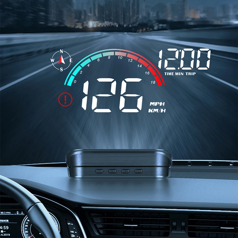 Автомобильный головной дисплей HUD, автомобильный OBD GPS, универсальный спидометр, компас, проектор, Цифровой автомобильный спидометр, Автоаксессуары для всех автомобилей