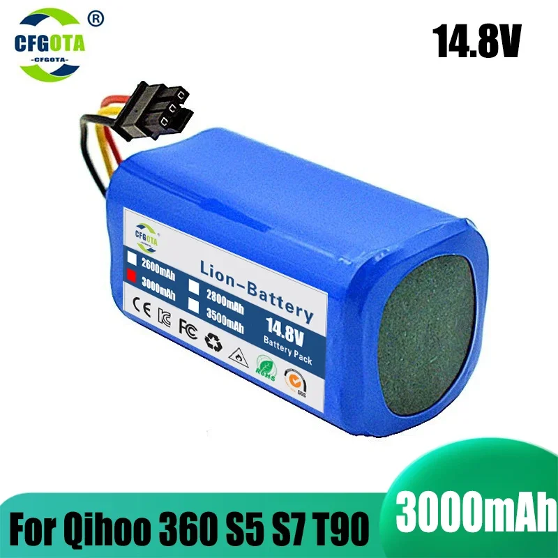 Аккумулятор для Qihoo 360 S5 S7 S7Pro T90 X9 3000 мАч 14,4 В Запасные батарейки для робота-пылесоса Часть