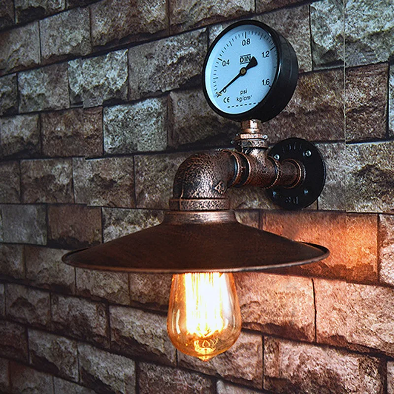 Американский лофт с имитацией водопроводной трубы E27 Настенный светильник Спальня Ресторан паб Кафе бар Коридор проход Ретро настенные светильники бра бюстгальтер