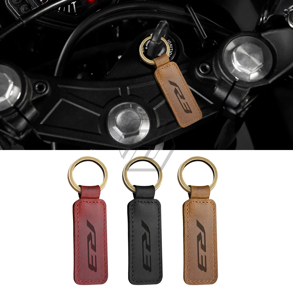 Брелок для ключей из воловьей кожи для мотоцикла Yamaha YZF-R3 R3 Аксессуары для мотоциклов