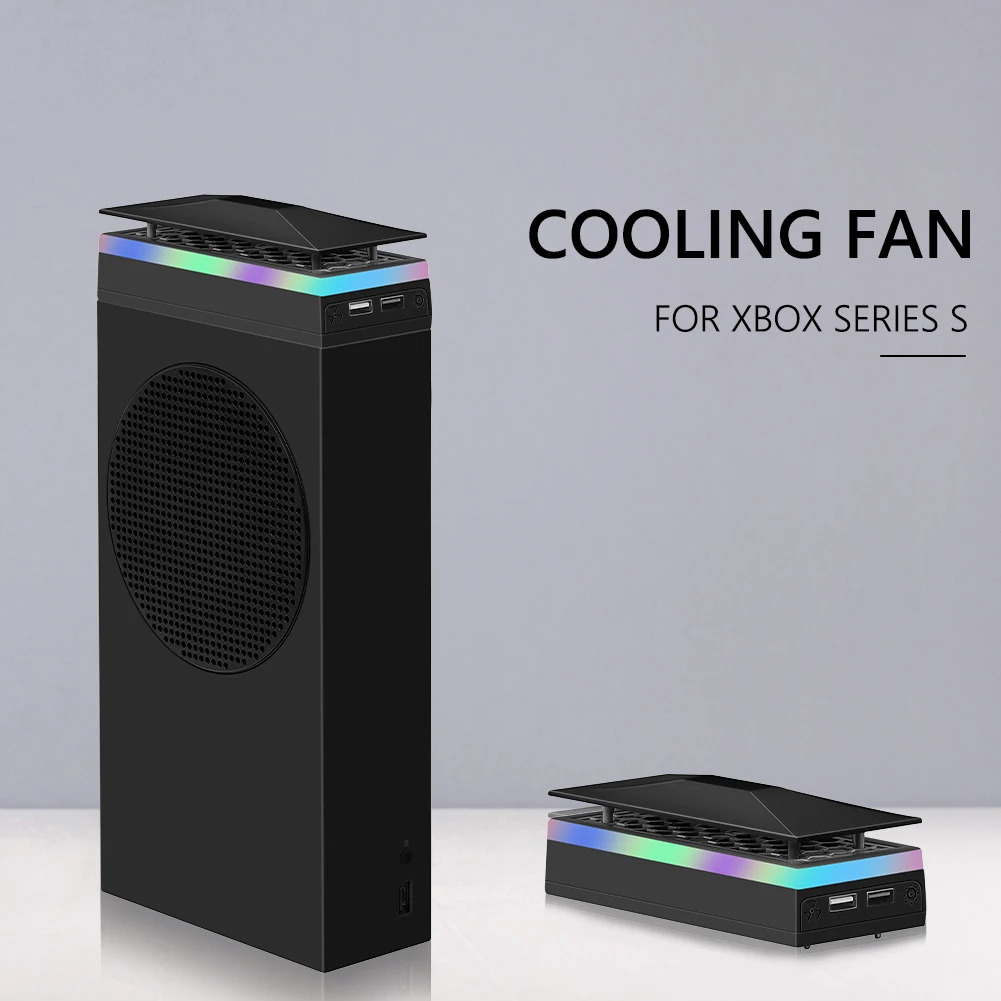 Верхний Охлаждающий Вентилятор Cooler для Игровой Консоли Xbox Серии S RGB LED Light Игровой Охлаждающий Вентилятор Пылезащитная Верхняя Крышка Игровые Аксессуары