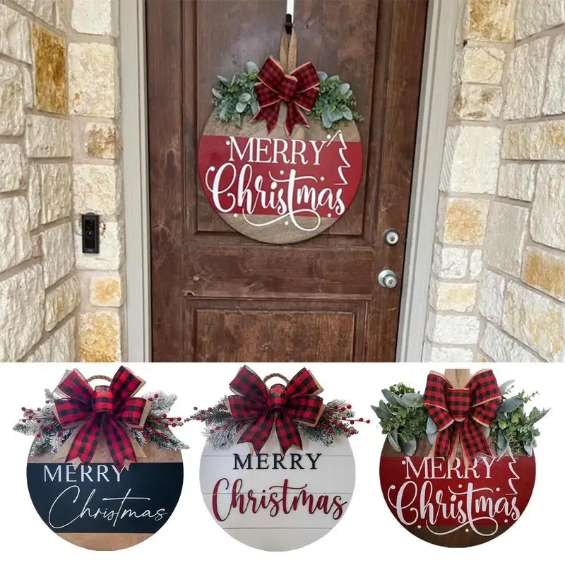 Веселая Рождественская Дверная Вешалка Деревянные Праздничные Дверные Украшения Праздничные Дверные Вывески Для Дома Рождественский Дверной Знак Прочный И
