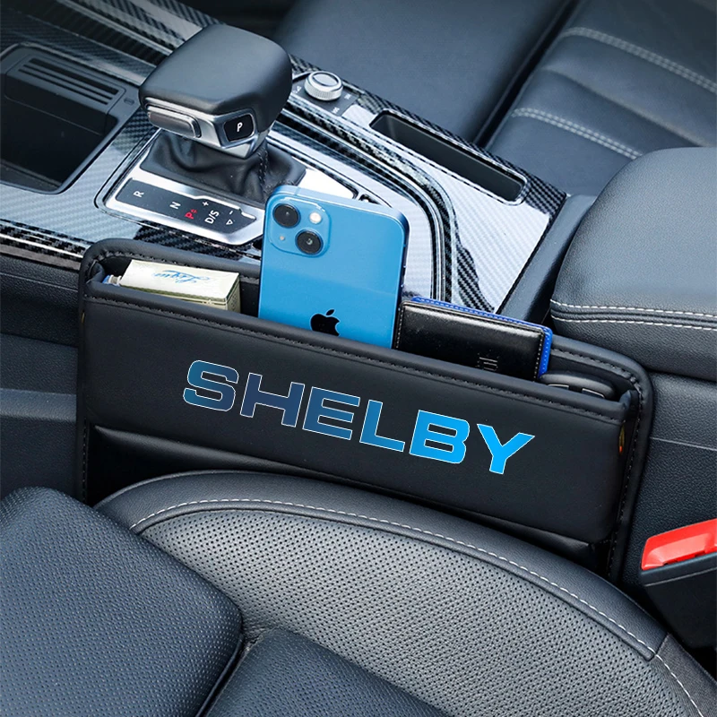 Для Ford mustang GT 2020 2019-2016 SHELBY Car Seat Gap Щелевой Органайзер Кожаный Ящик для хранения Автомобильных Аксессуаров