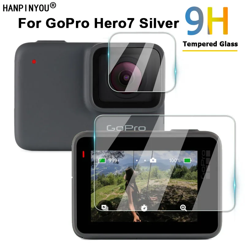 Для GoPro Hero7 Серебристый прозрачный ультратонкий объектив камеры /ЖК-экран 2.5D Защитная пленка из закаленного стекла для GoPro HERO 7 Серебристый
