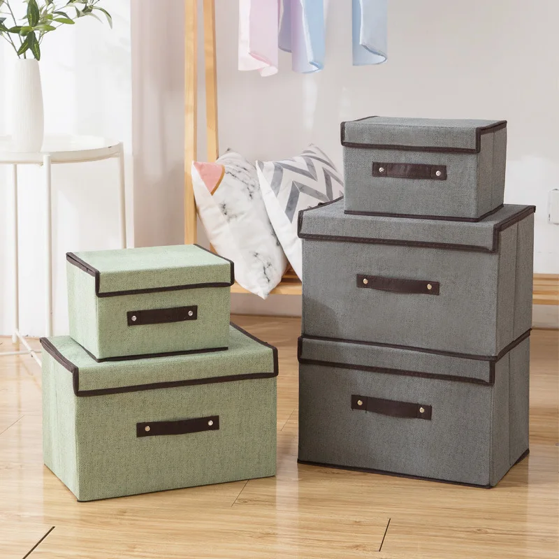 Домашний тканевый ящик для хранения из двух частей, складной ящик для хранения одежды, в основном нетканый, пылезащитный ящик для хранения