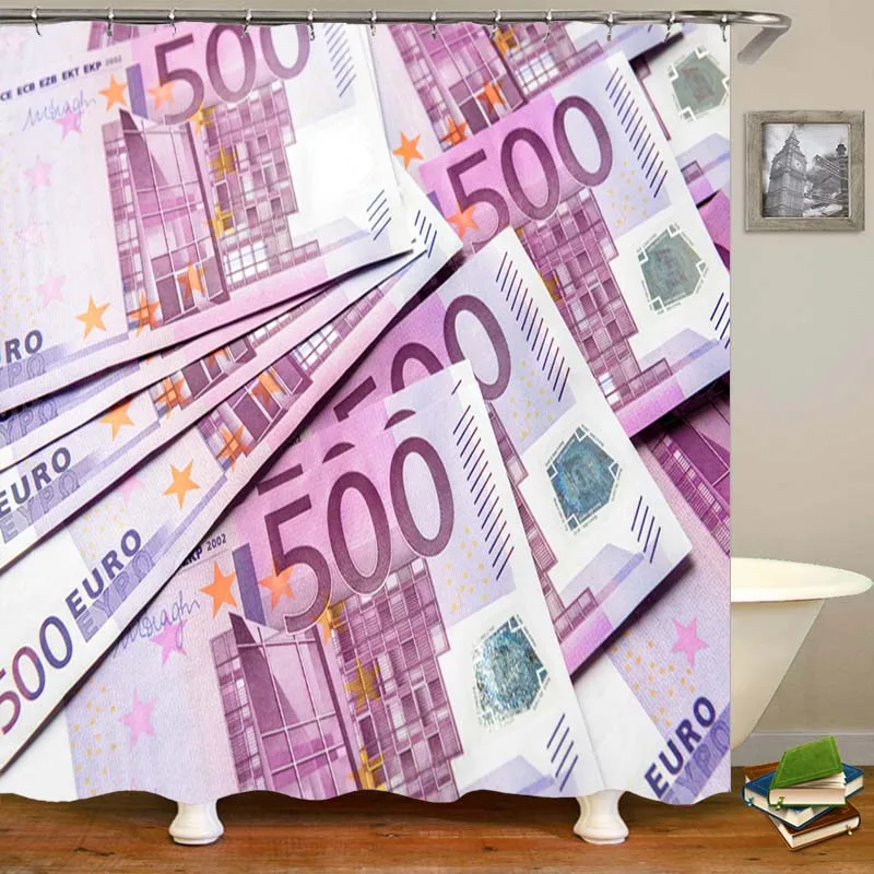 Забавные Банкноты в пятьсот евро, Занавеска для душа, Занавеска для ванной, Классные банкноты в евро, Домашний декор для ванной, водонепроницаемый 180