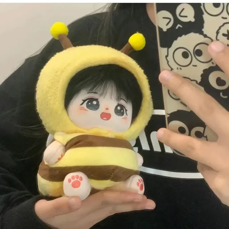 Костюм-двойка Kawaii Bee для 20-сантиметровой хлопчатобумажной куклы Idol, милый комплект для переодевания и шляпы, коллекция одежды 