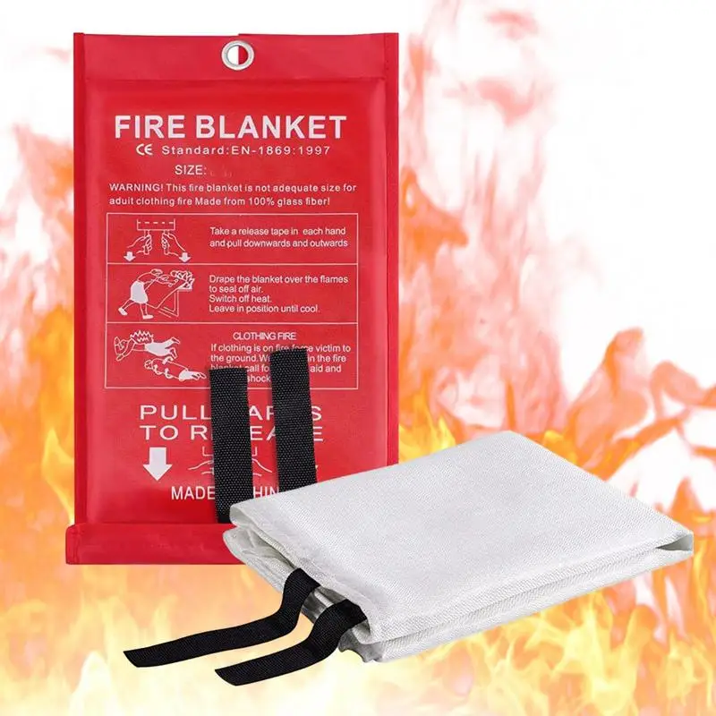 Кухонное противопожарное одеяло, жаропрочное противопожарное одеяло 1x1 м, Огнезащитное одеяло, противопожарное одеяло для кемпинга