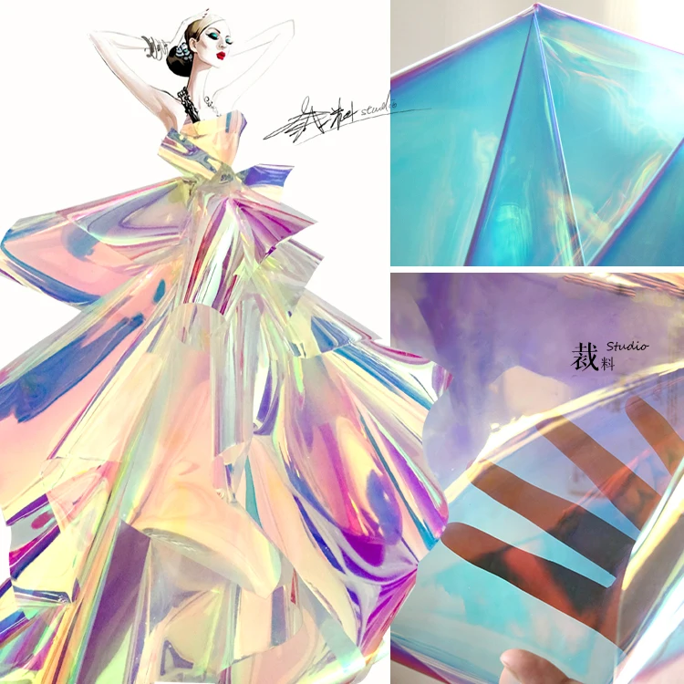 Лазерная Дизайнерская ткань, Прозрачное Зеркало, Волшебная Красочная Сумка для одежды, Водонепроницаемая Ткань, Креативная Ткань