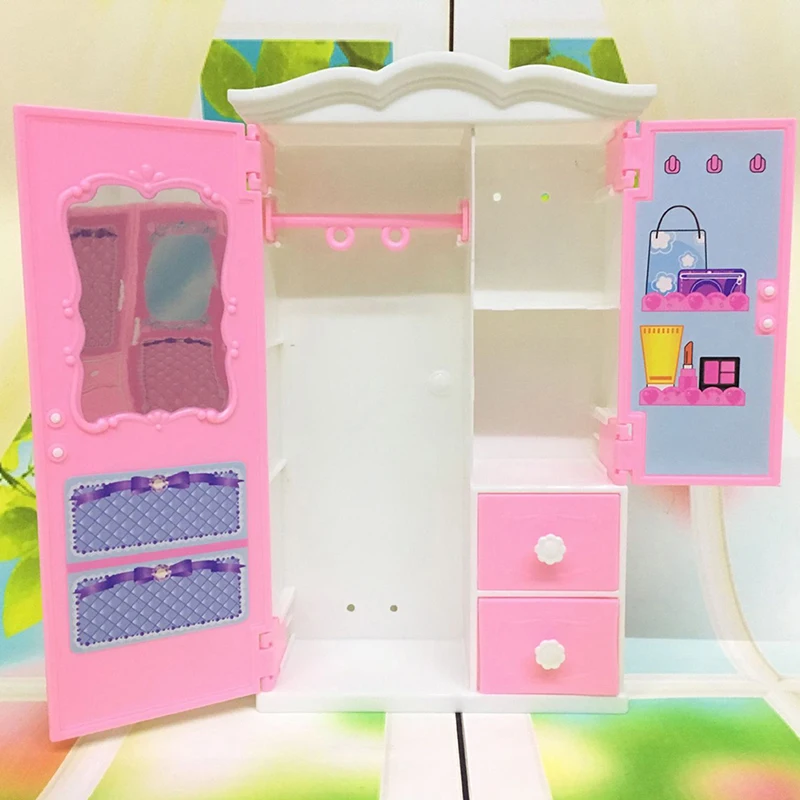 Мебель для спальни принцессы, шкаф для кукол, игрушки, подарки для девочек, пластик