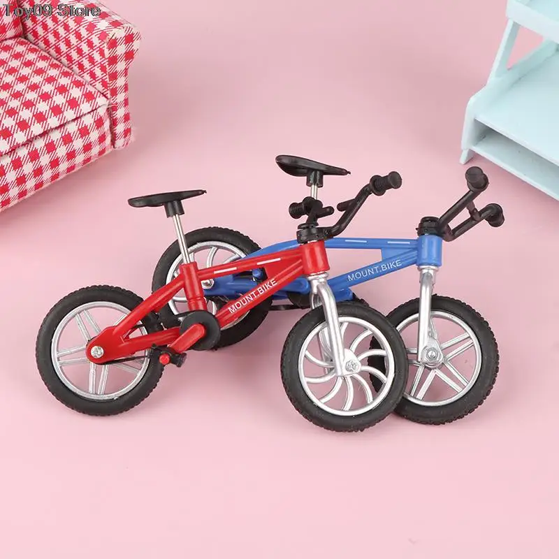 Модель велосипеда из сплава, пальчиковая игрушка, литая копия для кукольного домика, миниатюрный горный велосипед для коллекций бутиков, декор для кукольных домов
