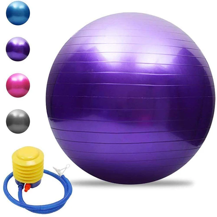Мяч для Фитнеса с защитой от разрыва ПВХ для Пилатеса, Мяч для Йоги с Пользовательским логотипом 55 см, Красочный Мяч для Фитнеса в Тренажерном зале Высокого Качества