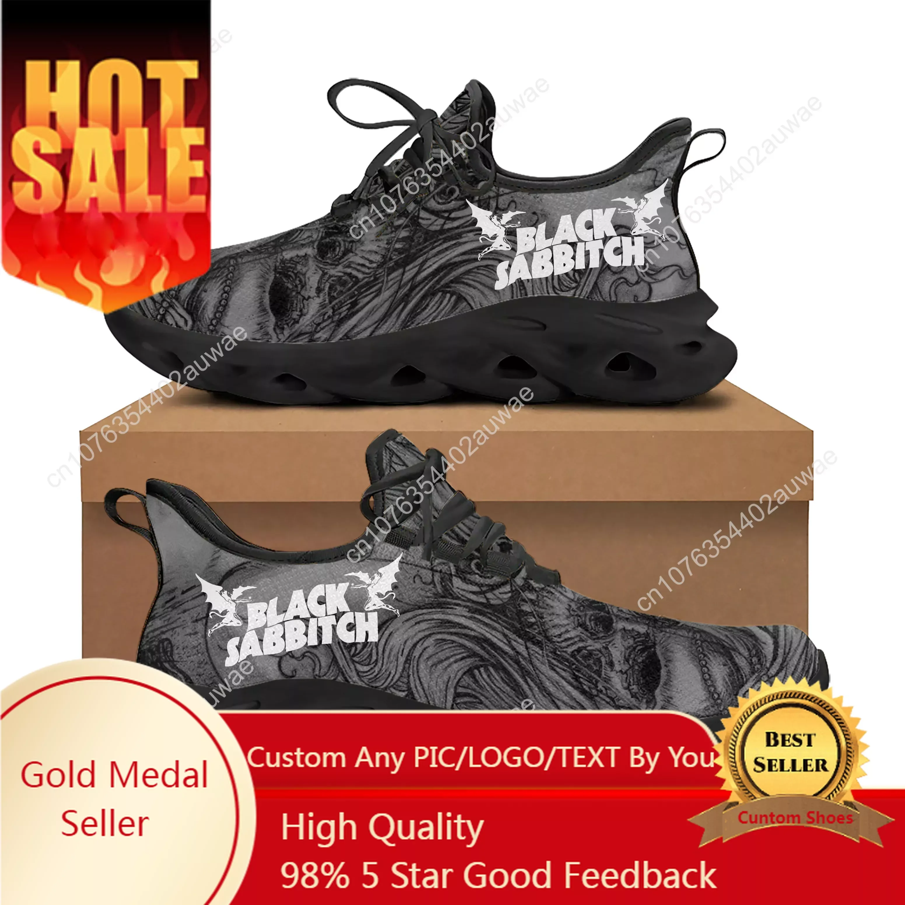 Спортивная обувь Black Heavy Metal группы Sabbath, Мужская Женская обувь для подростков, детские кроссовки, повседневная высококачественная парная обувь на заказ