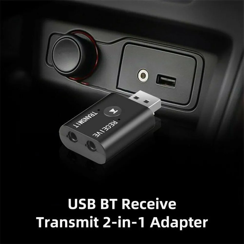 Черный Bluetooth передатчик и приемник для ПК MP3/MP4 USB беспроводные аксессуары 2 В 1 аудио адаптер Aux 24 (Мбит/с) 42*25*11 мм